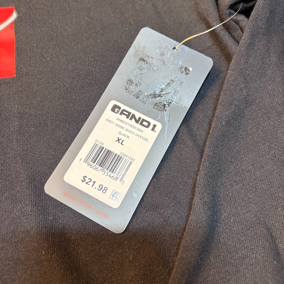 And1 Black Hoodie with Red and Gray Design - Picture 7 of 14